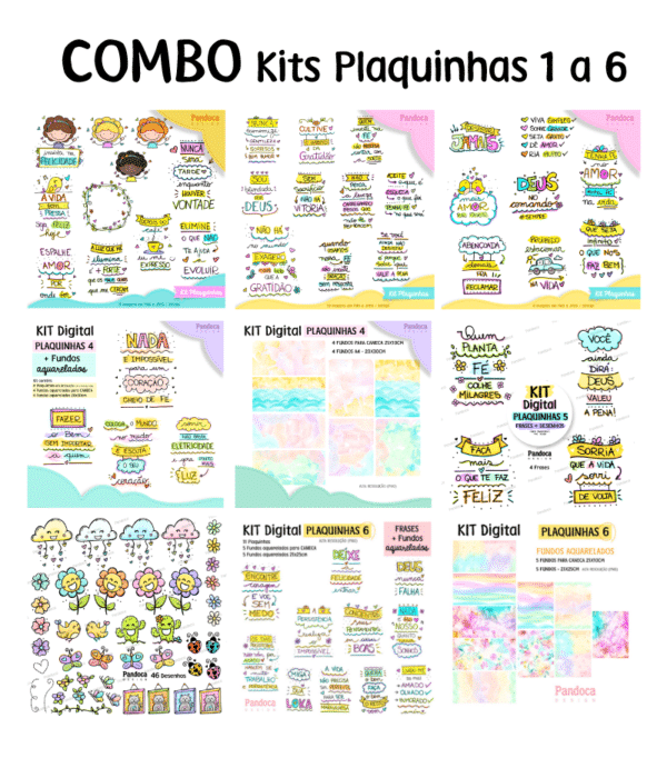 COMBO Kits Plaquinhas 1 ao 6