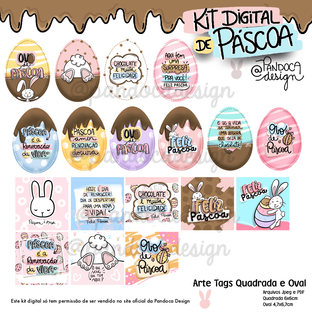 Kit Digital De Pascoa 2021 Pandoca Design
