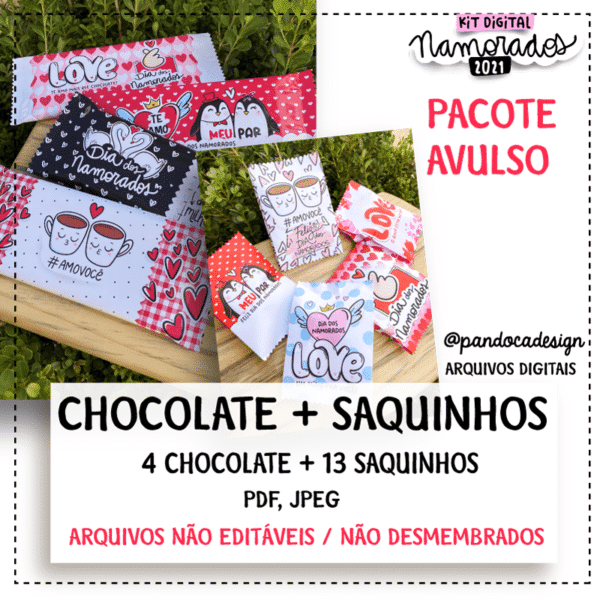 Avulso CHOCOLATE e Saquinhos - Namorados